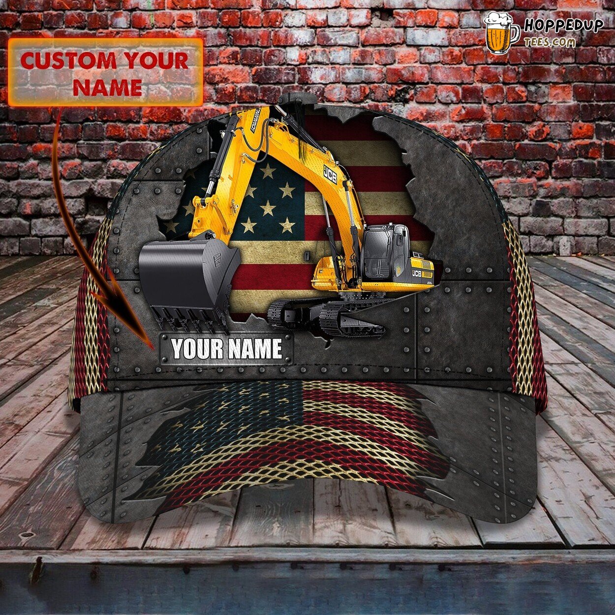 Groundbreaker Tribute 3D Classic Cap Excavator Personalized Name Design