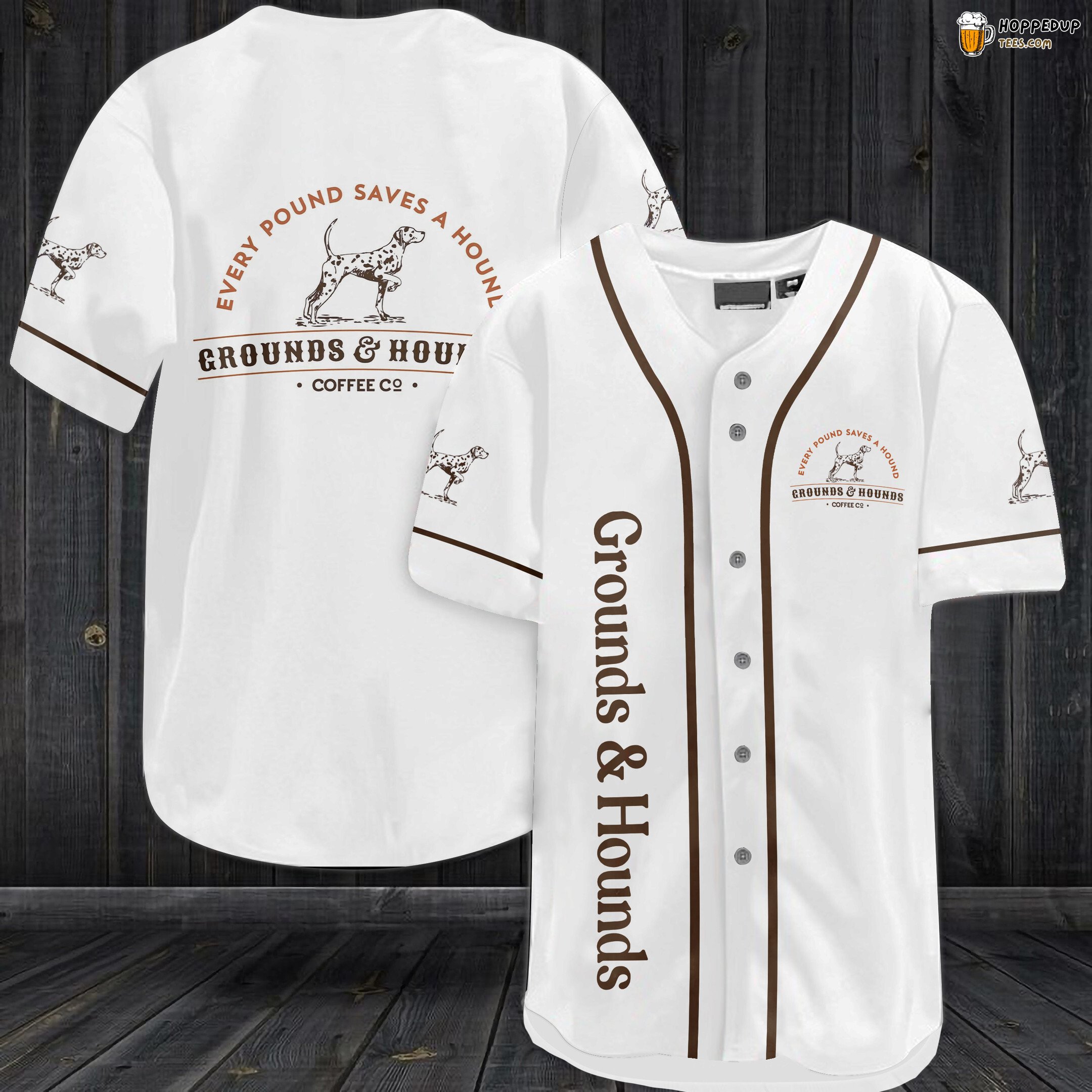 Grounds & Hounds Every Pound Aves A Hound Baseball Jersey White Unisex Jersey Shirt