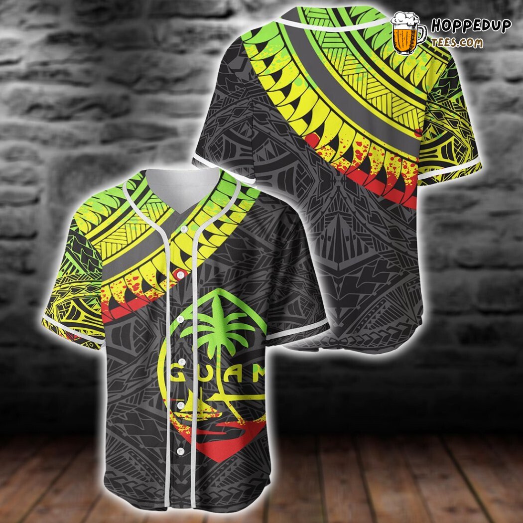 Guam Ginger Lei Pattern Reggae Baseball Tee Jersey Shirts 3D