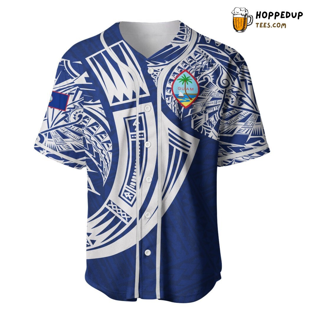 Guam Polynesian Tattoo Cultural Pride 3D Baseball Tee Jersey