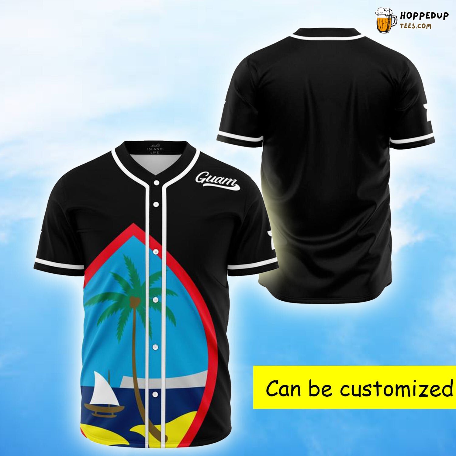Guam Seal Pride Black 3D Printed Baseball Jersey Shirt Islander