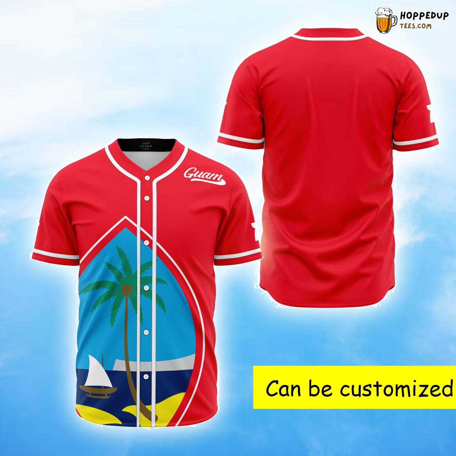 Guam Seal Red Baseball Tee Jersey Shirt Printed 3D Guam Seal Red Baseball Tee Jersey Shirt Printed 3D