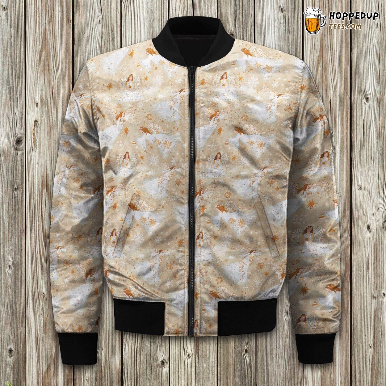 Guardian Angel Inspired Winter Bomber Jacket Tailored Elegance Look