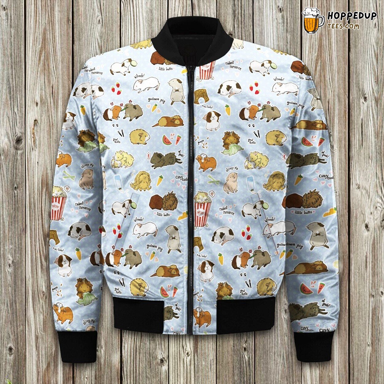 Guinea Pig Happy Seamless Bomber Jacket
