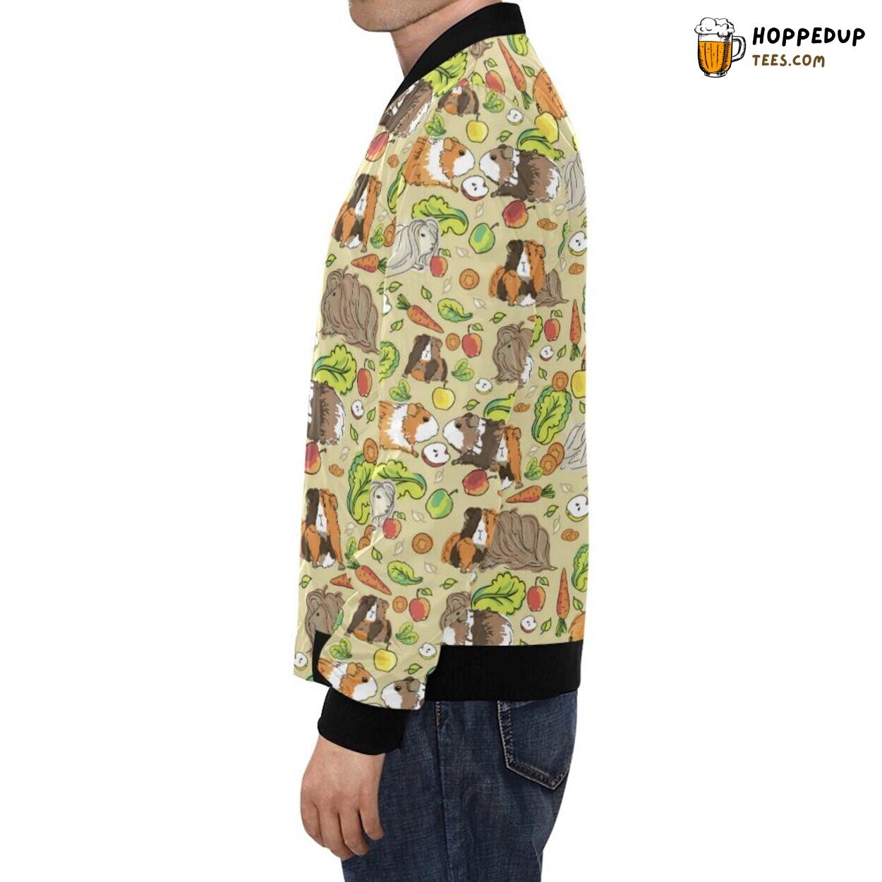 Guinea Pig Inspired Print Pattern Men’s Bomber Jacket Unique Design
