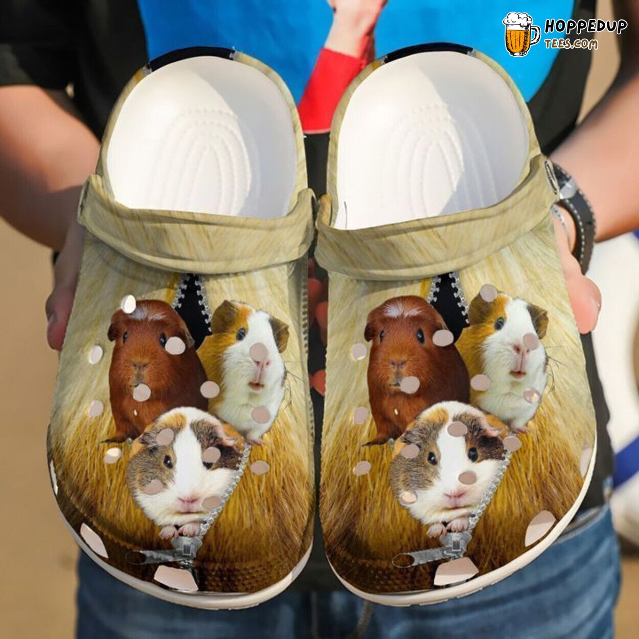 Guinea Pig Zipper Design Unique Comfortable Clog Shoes Style