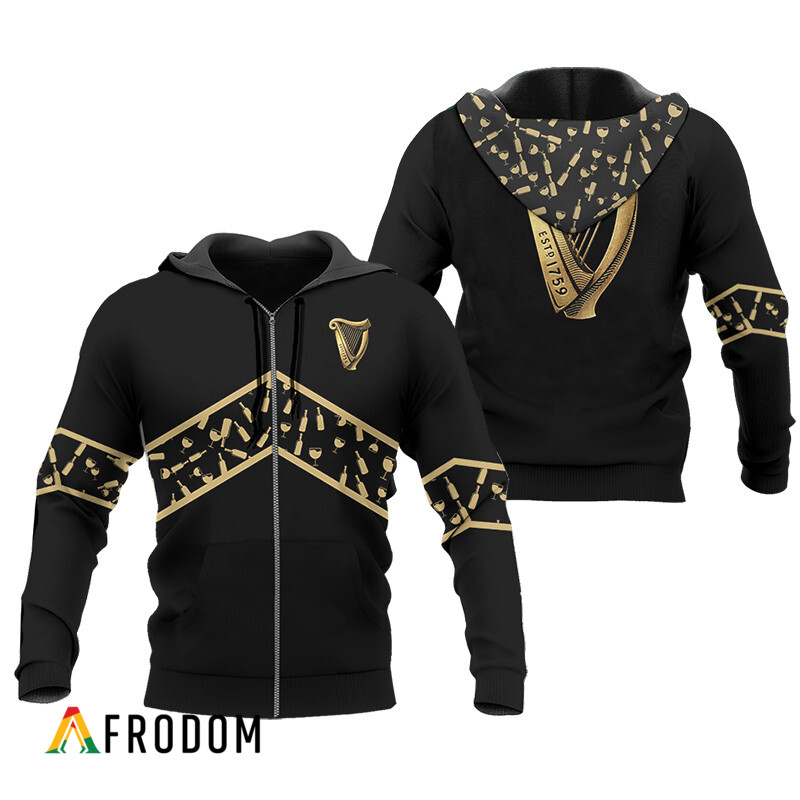 Guinness Beer Black Wine Pattern Hoodie HU