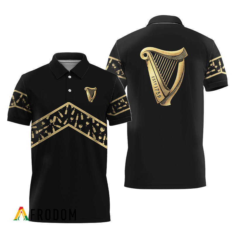 Guinness Beer Black Wine Pattern Polo Shirt HU