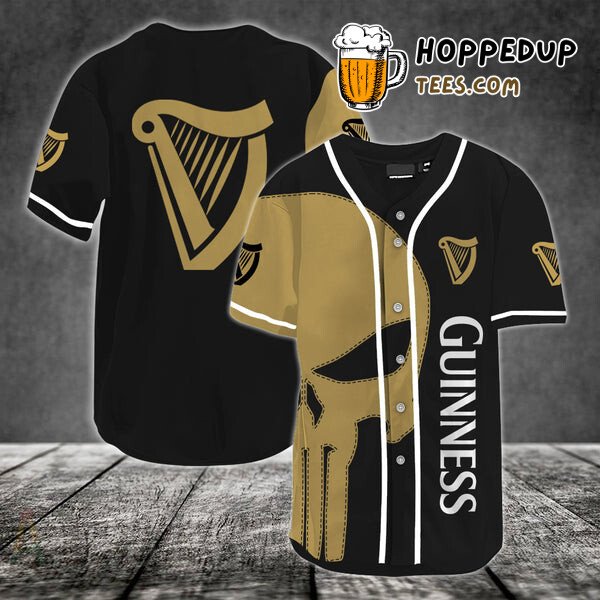 Guinness Beer Brown Skull Design Baseball Jersey Distinctive Unique Look