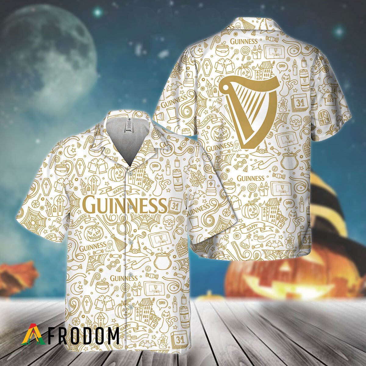 Guinness Beer Doodle Art Hawaiian Shirt HU