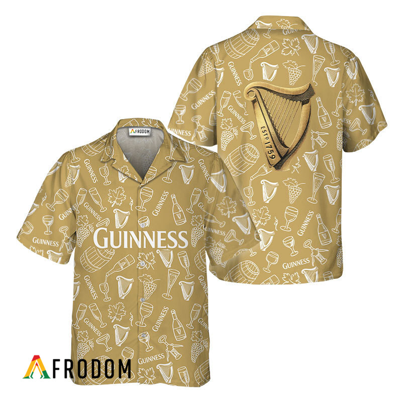 Guinness Beer Doodle Art Hawaiian Shirt HU