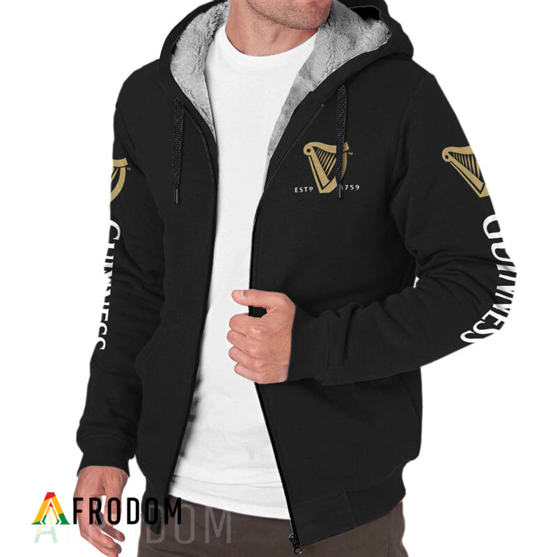 Guinness Beer Fleece Zip Up Hoodie HU
