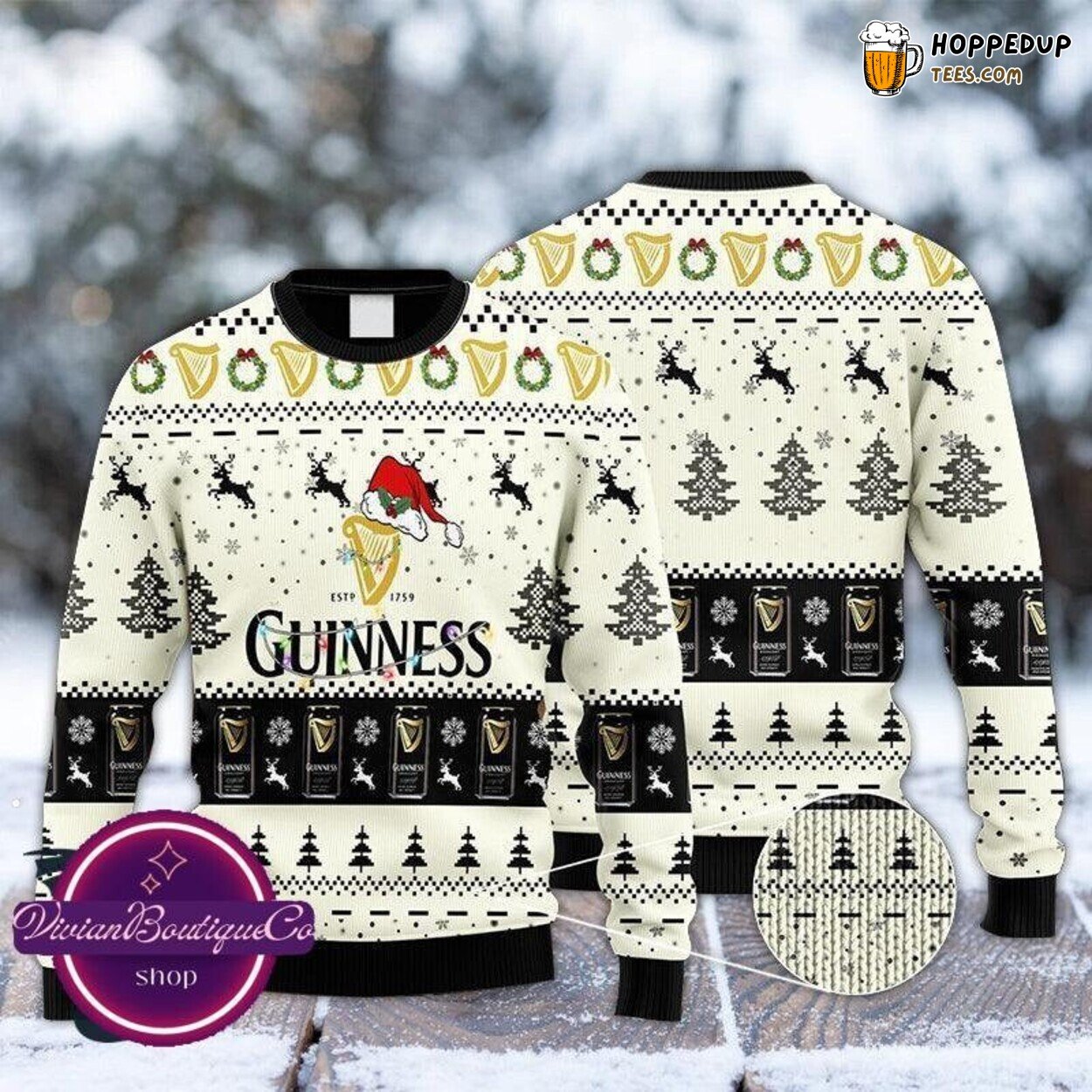 Guinness Beer Inspired Christmas Ugly Sweater for Women Unique Gift