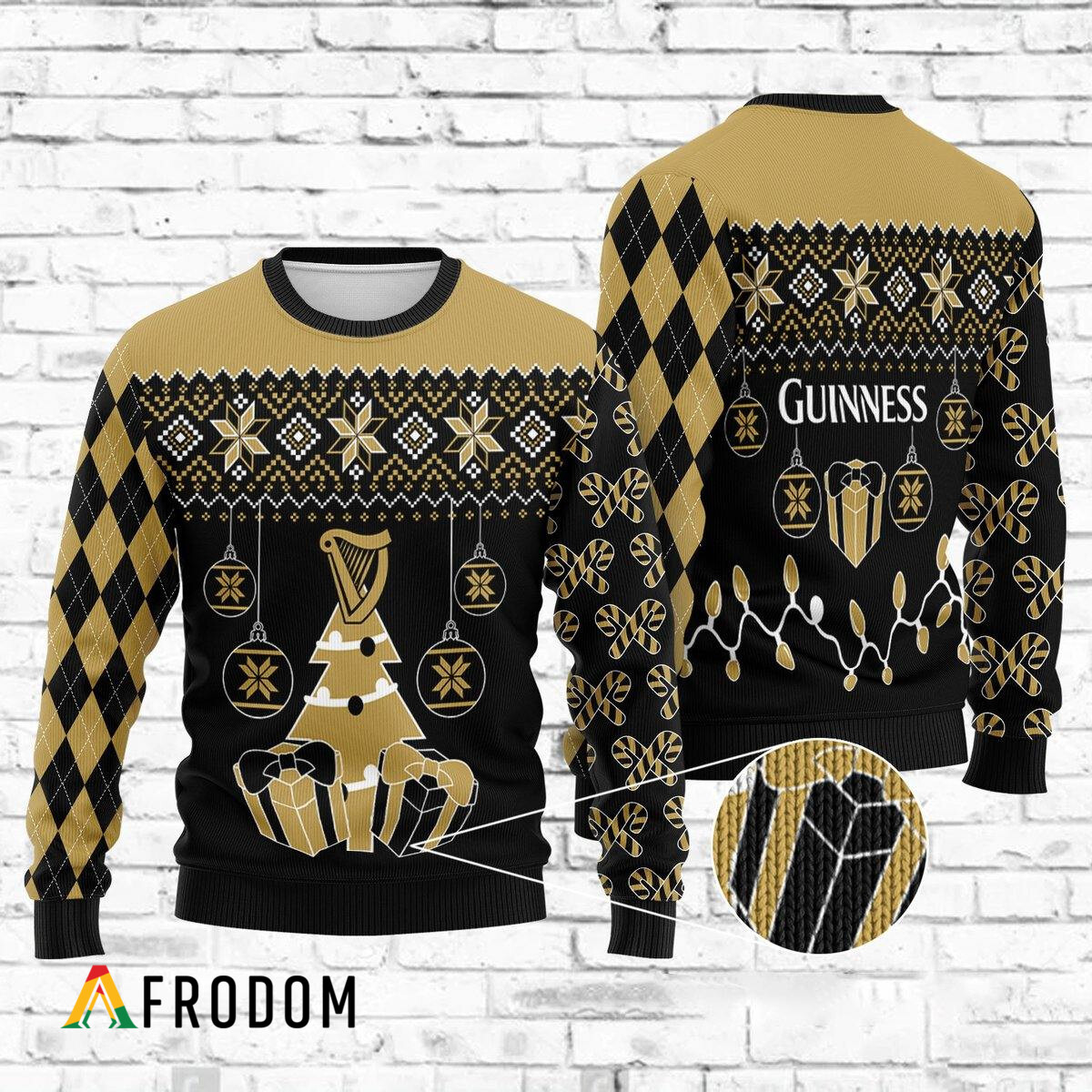 Guinness Beer-Inspired Knitted Christmas Sweater HU