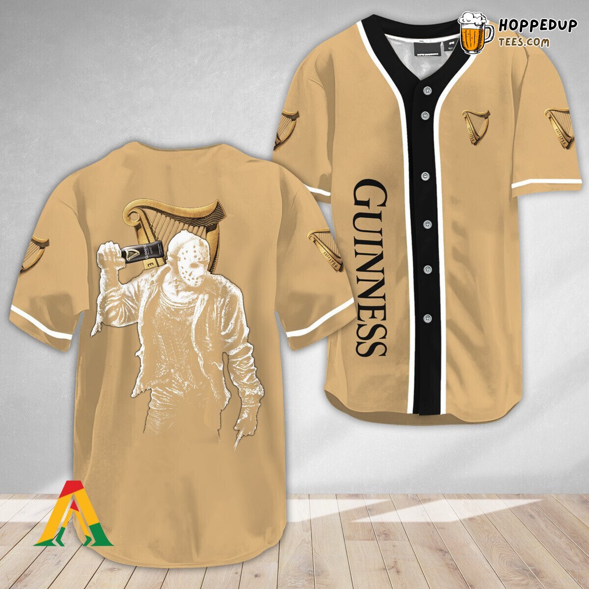 Guinness Beer Jason Voorhees Distinct Horror Baseball Jersey Theme