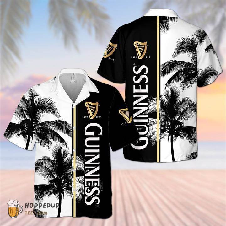 Guinness Beer Palm Tree Hawaiian Print Clothing