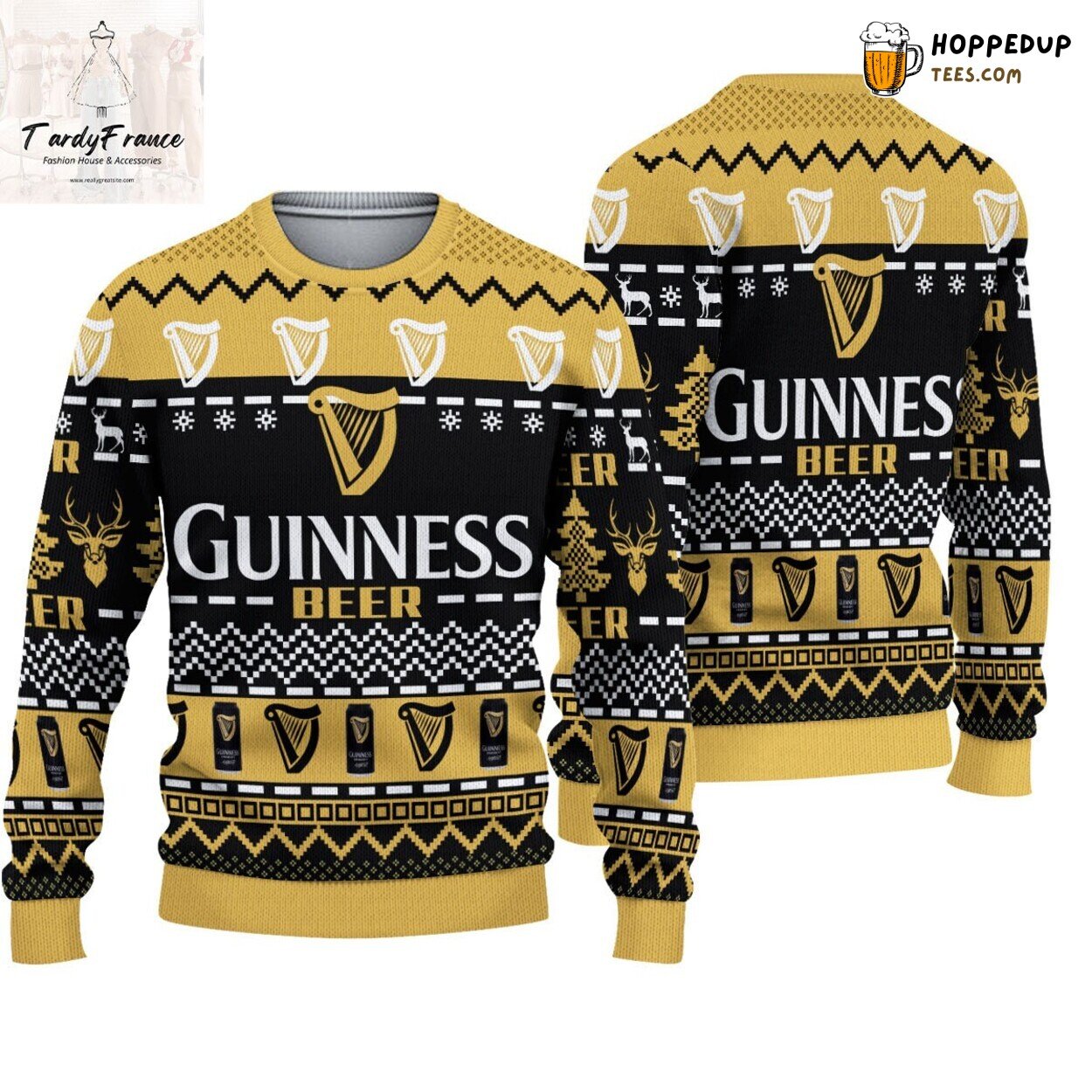 Guinness Beer Themed Christmas Sweater Unique Festive Xmas Apparel