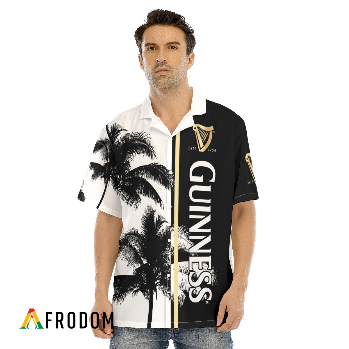 Guinness Beer Tropical Coconut Trees Hawaiian Shirt HU