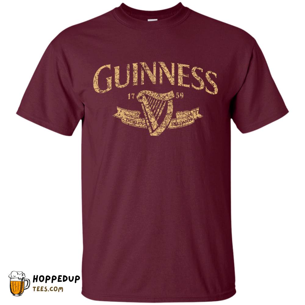 Guinness Bold Text Worn Label Pattern Custom Tee HU Guinness Bold Text Worn Label Pattern Custom Tee HU