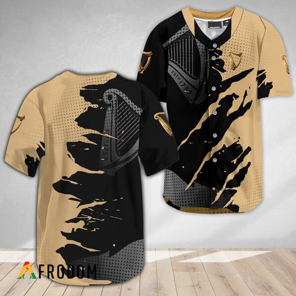 Guinness Crack Pattern Metal Beer Baseball Jersey HU
