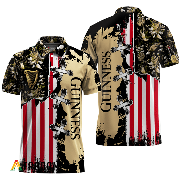 Guinness Fourth Of July Hawaiian Polo Shirt HU