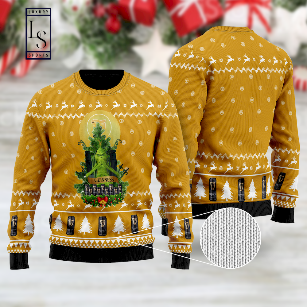 Guinness Grinch Snow Ugly Christmas Sweater HU
