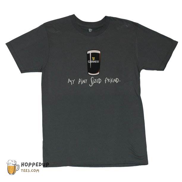 Guinness Mens T-Shirt – My Pint Sized Friend! Pint Image on Gray (Small)
