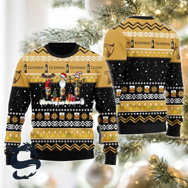 Guinness Santa Reindeer Snowflake Xmas Sweater HU