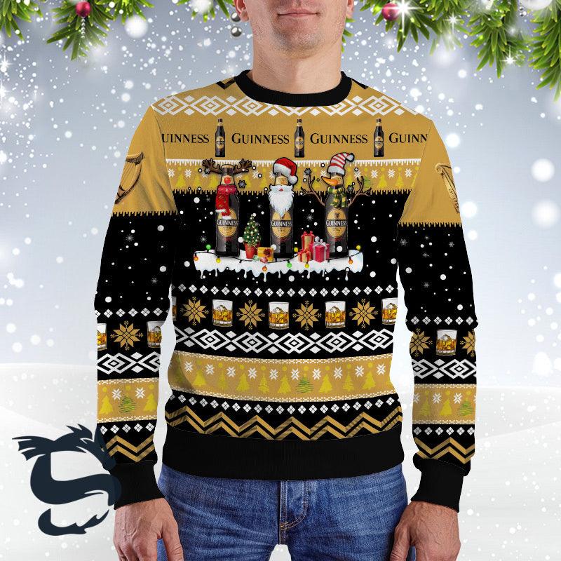 Guinness Santa Reindeer Snowflake Xmas Sweater HU