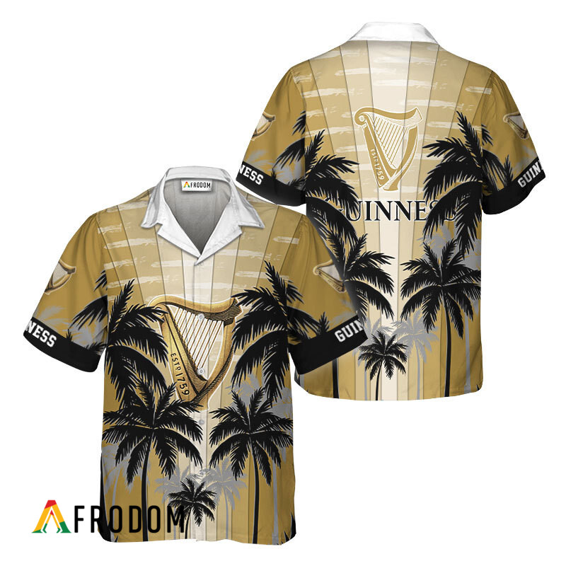 Guinness Tropical Coconut Palms Hawaiian Shirt HU