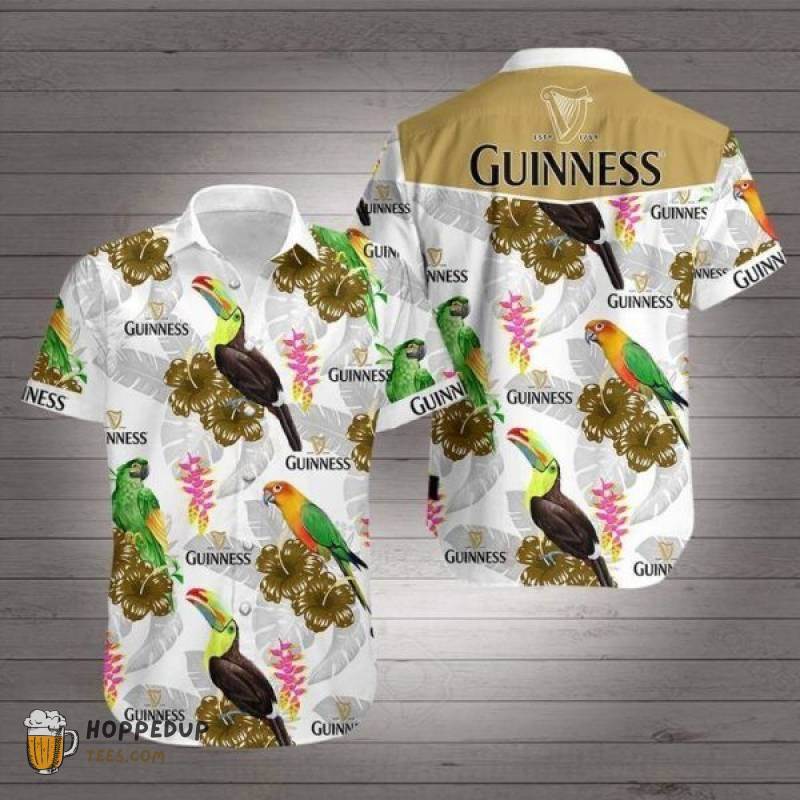 Guinness Tropical Flower Hawaiian Shirt