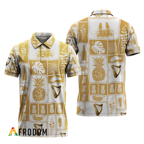 Guinness Tropical Pineapple Hawaiian Polo Shirt HU