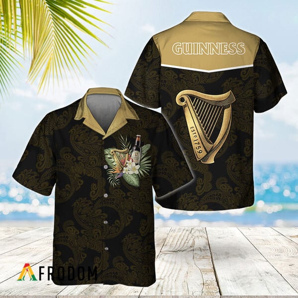 Guinness Unisex Hawaiian Shirt Polynesian Tribal Pattern HU