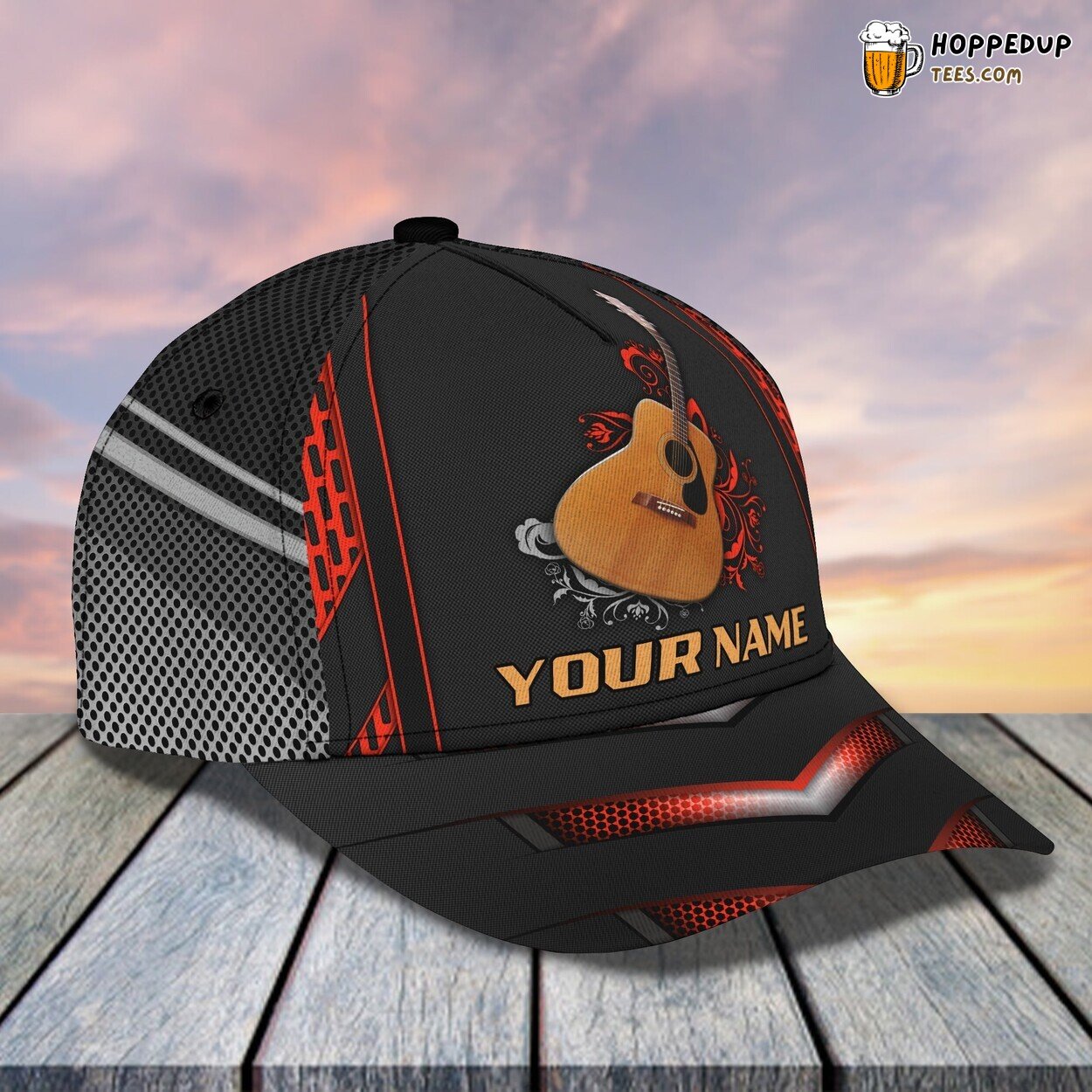Guitar Classic Design 3D Cap Personalized Name Unique Premium Edition Series
