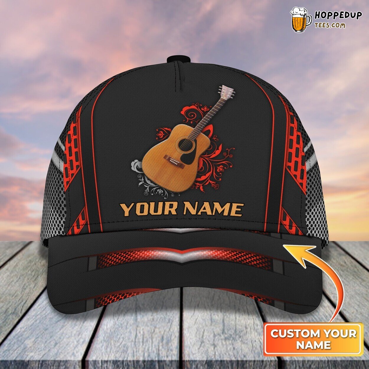 Guitar Classic Design 3D Cap Personalized Name Unique Premium Edition Series