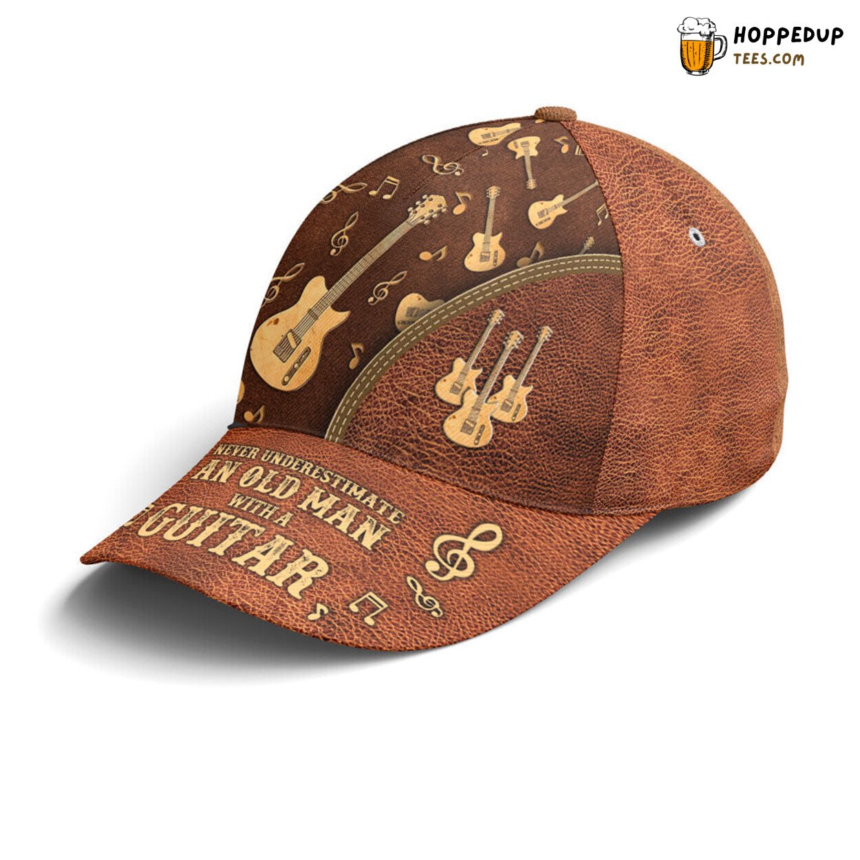 Guitar Enthusiast’s Dream Classic Leather Styled Baseball Cap