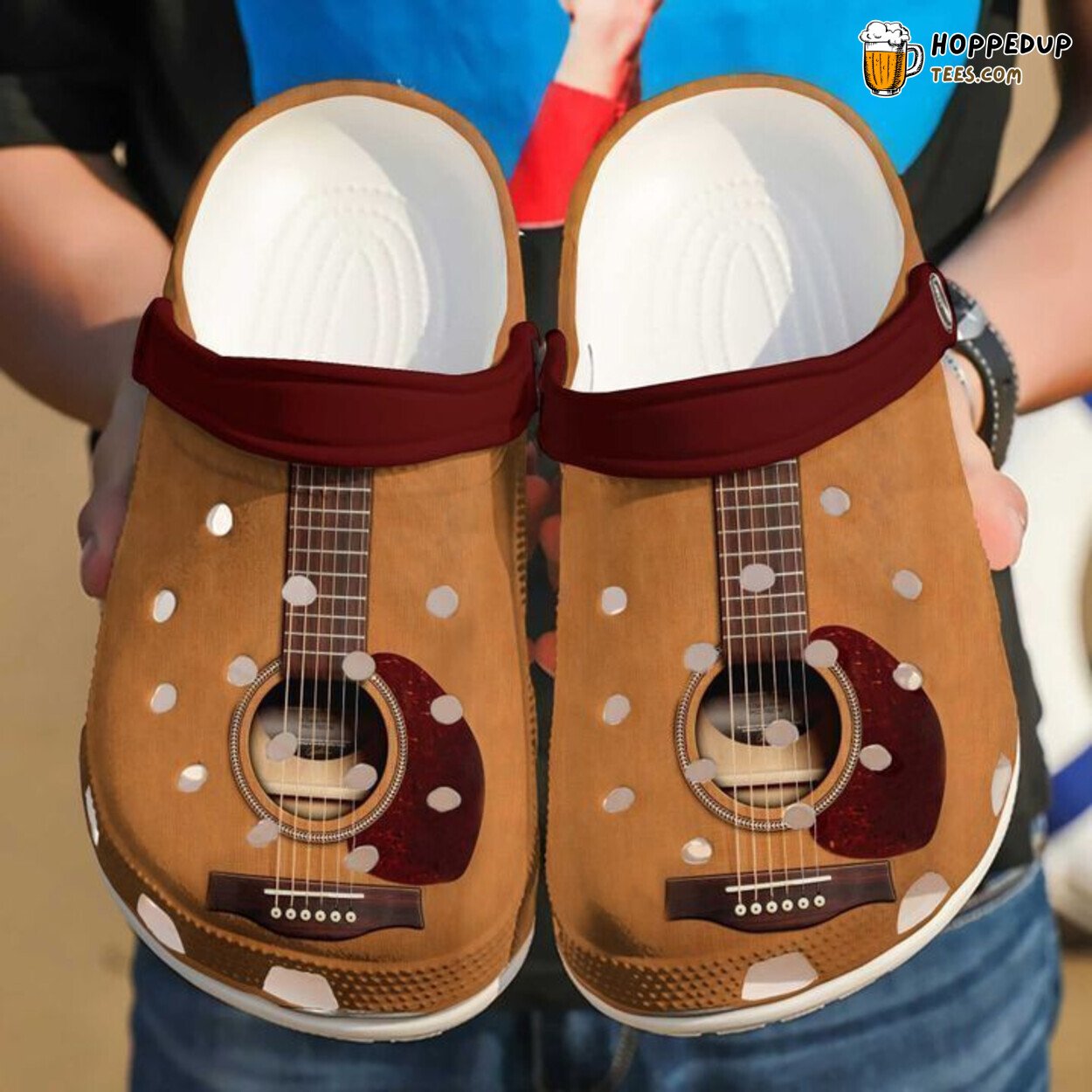 Guitar Is My Love Themed Comfortable Unique Clog Shoes