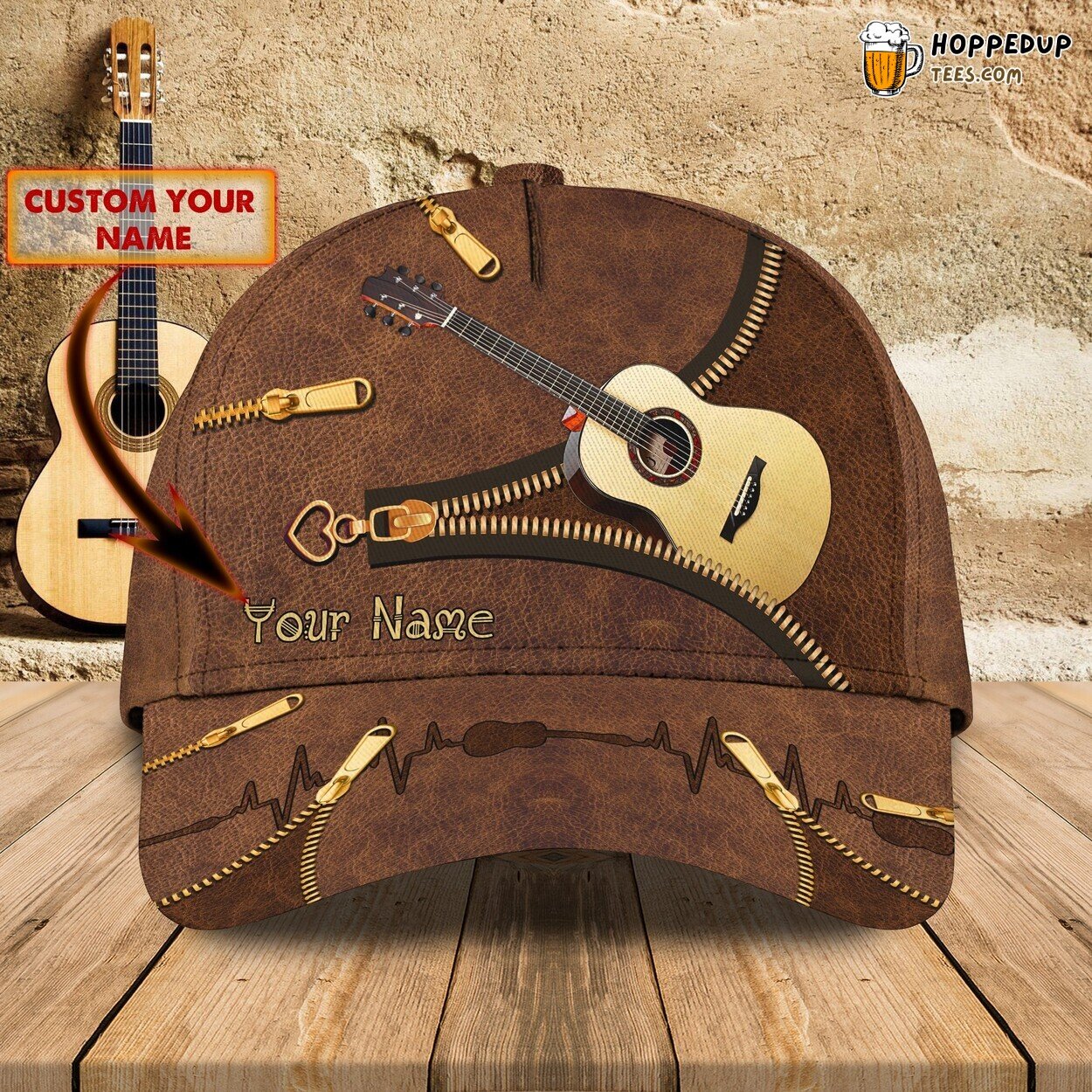 Guitar Lovers Series 3D Classic Cap Personalized Name Unique Design Look