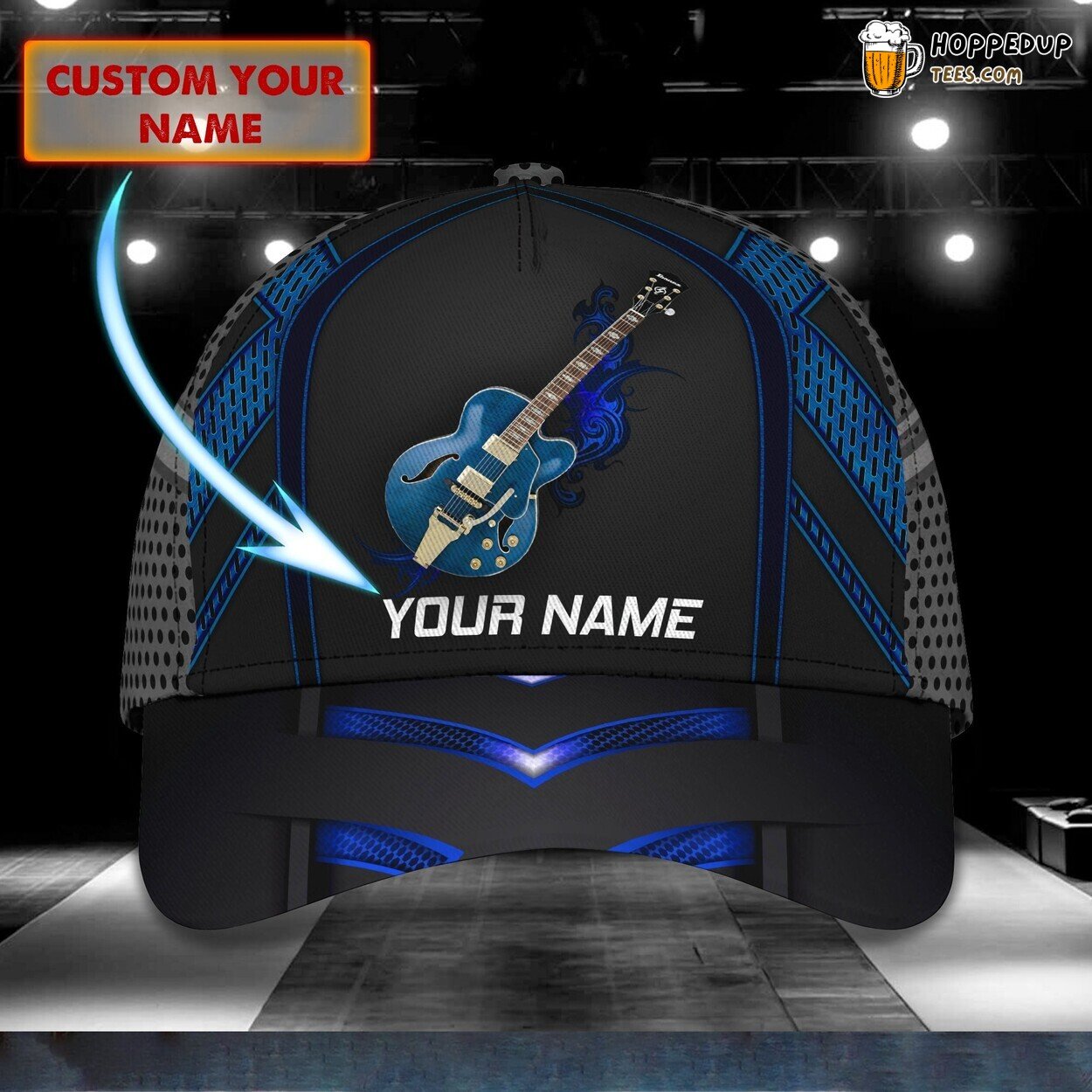 Guitar Unique 3D Classic Cap Personalized Name Elegant Premium Styling