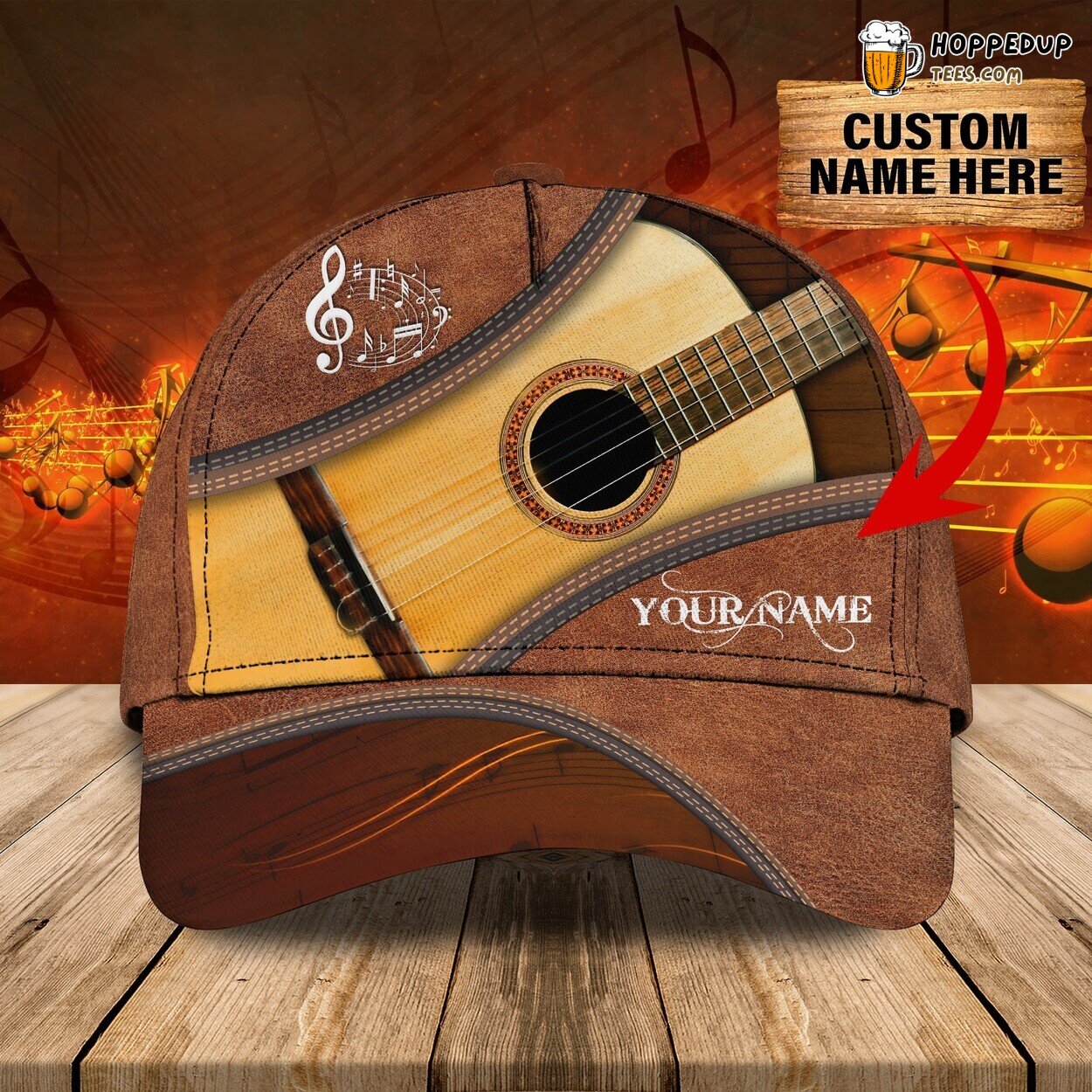 Guitar Vibes 3D Classic Cap Personalized Name Unique Series Edition Look