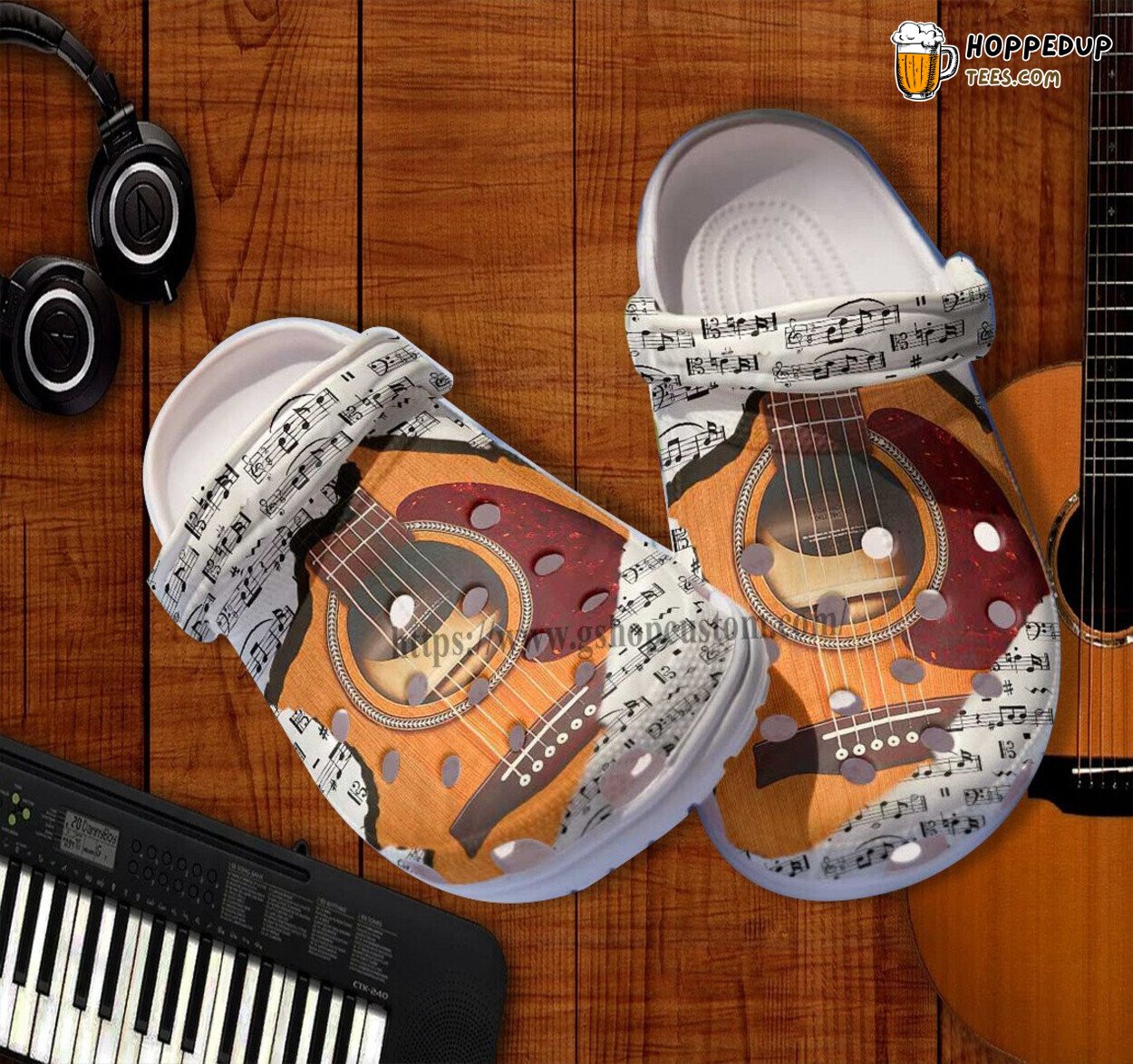 Guitarist Music Lyrics Croc Men Women Guitar Lover Birthday Clogs