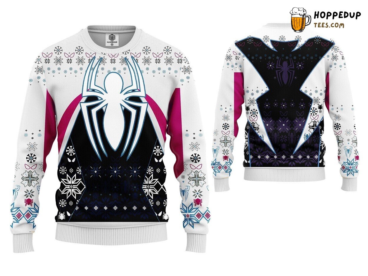 Gwen Stacy Ugly Christmas Sweater Spider-Woman Winter Festive Design