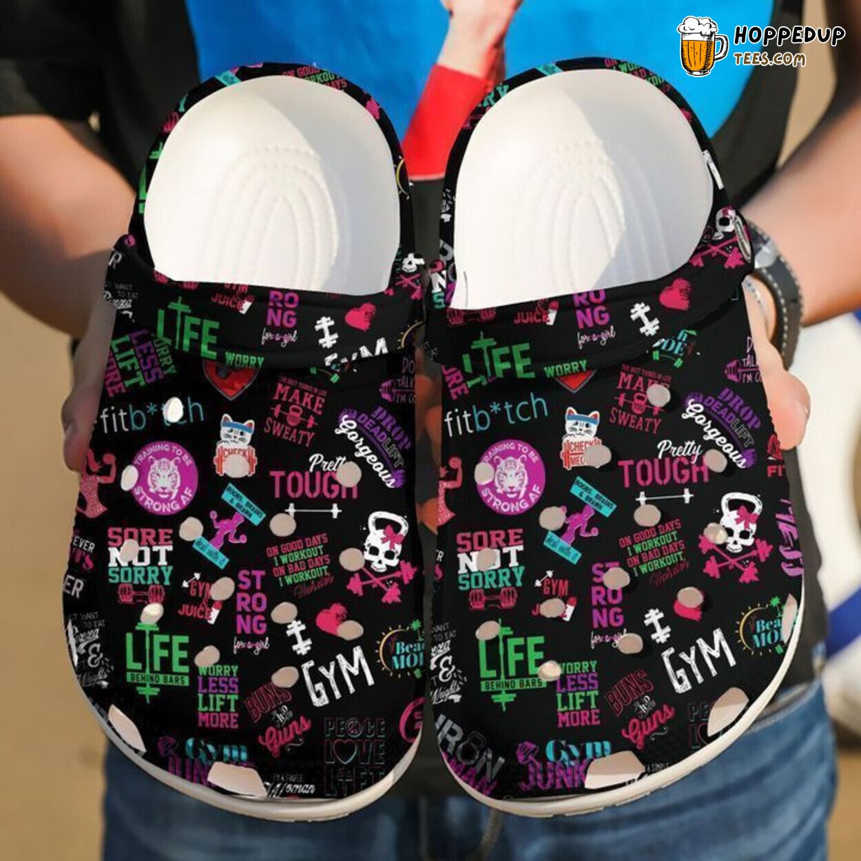 Gym Pattern Inspired Comfortable Unique Design Clog Shoes Exclusive