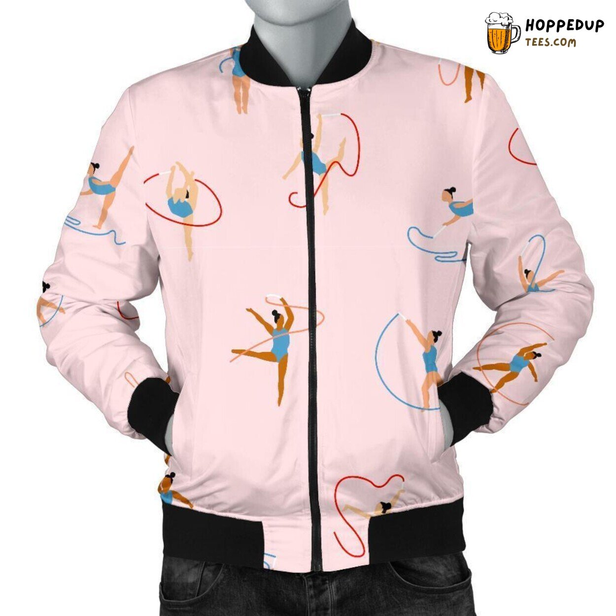 Gymnastics Athletic Sport Design Men’s Bomber Jacket Unique Pattern Art