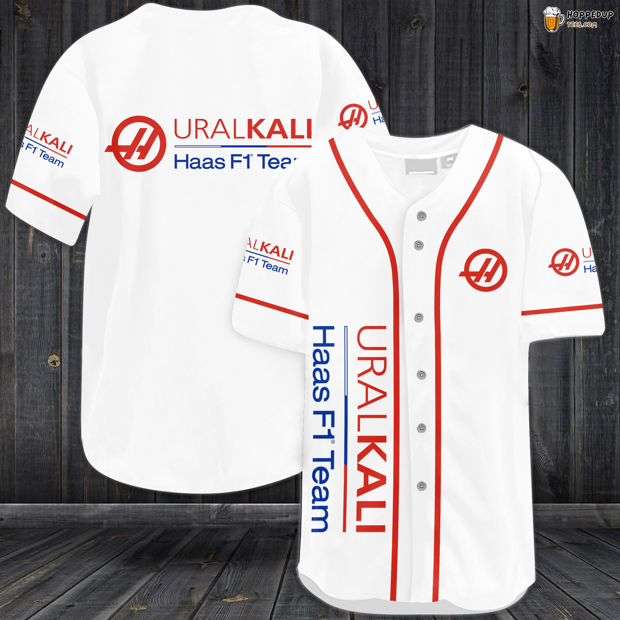 Haas F1 Team Uralkali Baseball Jersey White Unisex Jersey Shirt