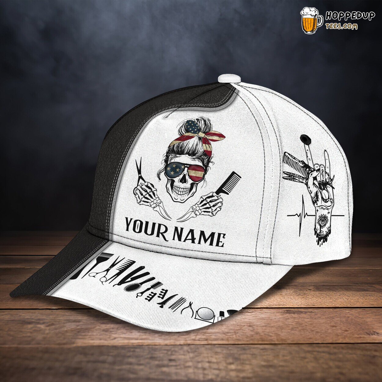 Hair Hustle Custom Name Classic Barber Cap Unique Design Mens Womens Hair Hustle Custom Name Classic Barber Cap Unique Design Mens Womens