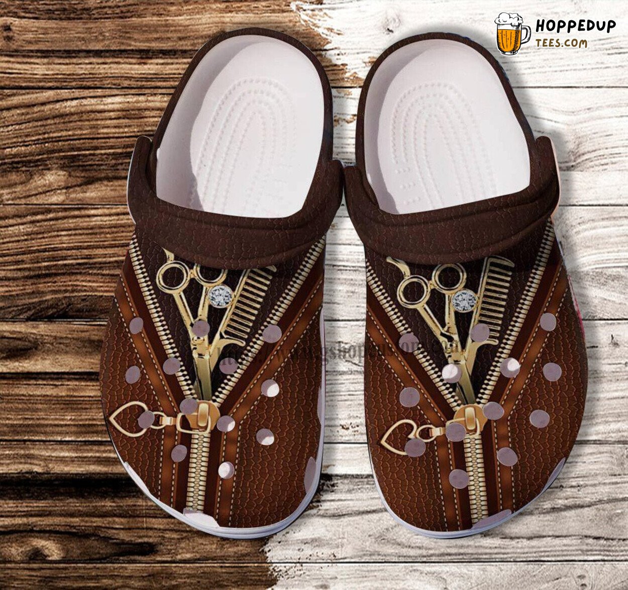 Hair Hustler Leather Croc Shoes Women Stylist Scissors Comb Clogs