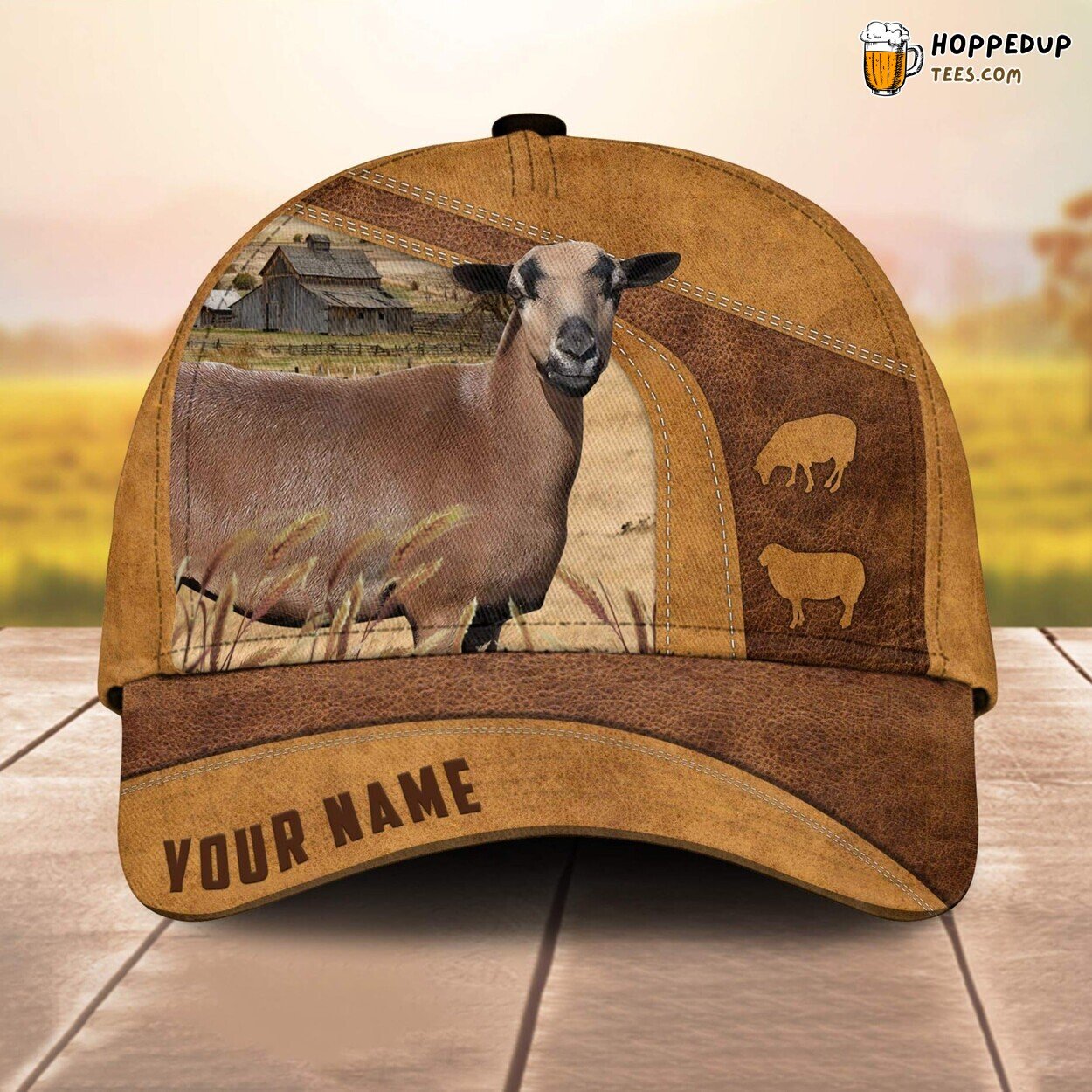 Hair Sheep 3D Custom Cap All Over Print Baseball Farm Animal Lover Leather Feel