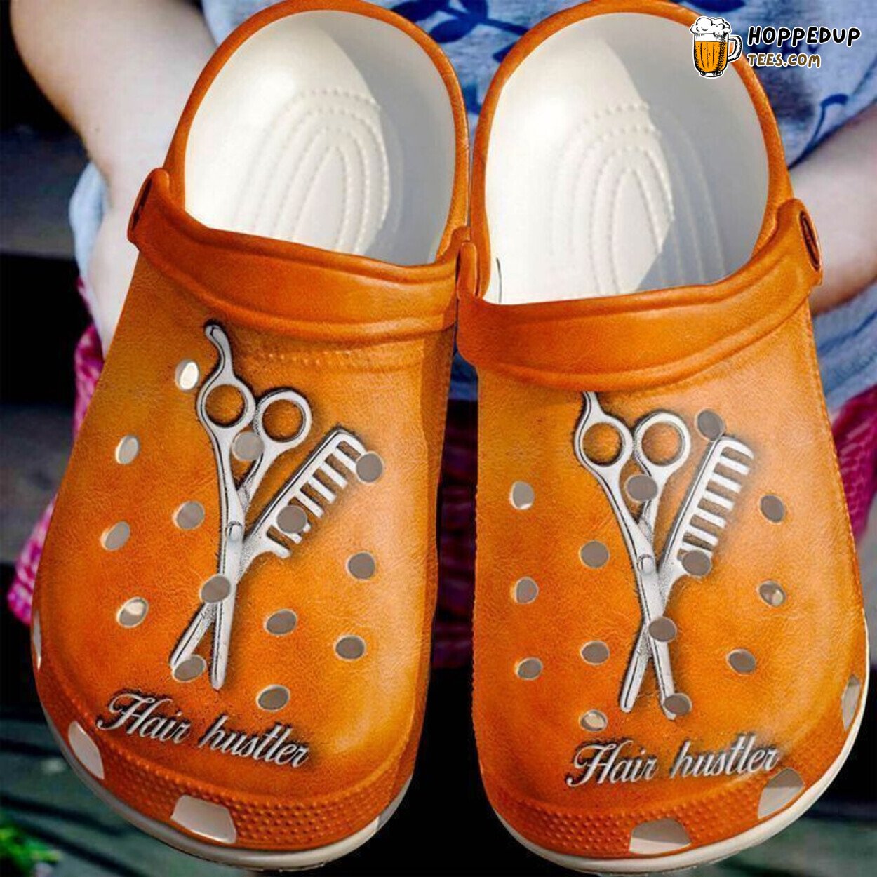 Hairstylist Leather Hair Hustle Theme Clog Shoes Unique Beauty Industry Gift