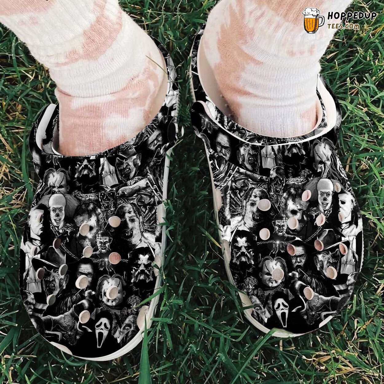 Halloween All Black Horror Characters Clogs